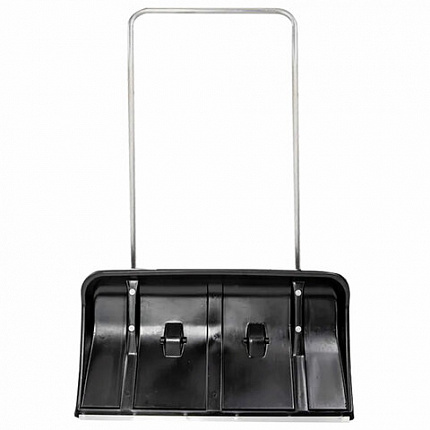 Лопата снеговая 80х44см "СКРЕПЕР" на колесах, пластиковая, высота 135см П-образная металлическая рукоятка, армирующая алюминиевая планка, №8