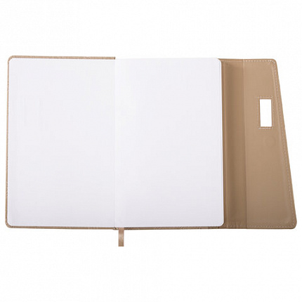 Ежедневник недатированный А5 145х215 мм, BRAUBERG "Stitch", под кожу, магнит, 160 л., бежевый, 116590