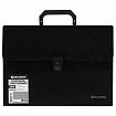 Папка-портфель пластиковая BRAUBERG А4 (332х245х35 мм), 13 отделений, фактура диагональ, черная, 221375