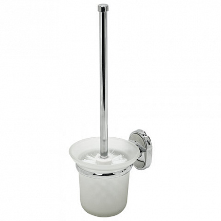 Ершик для унитаза подставка из толстого стекла, крепление к стене, хромированная сталь, LAIMA, 607425