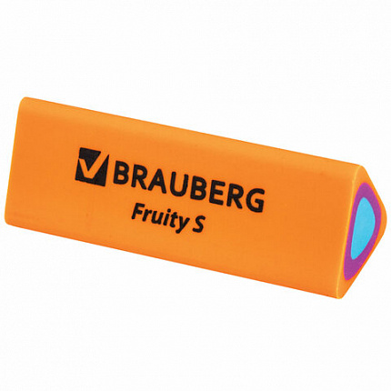 Ластик BRAUBERG "Fruity S", 44х15х15 мм, цвет ассорти, треугольный, 228713