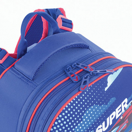 Ранец BRAUBERG EXTRA, 2 отделения, анатомическая спинка, дополнительный объем, для мальчиков, "Истребитель", 39х28х19 см, 227844