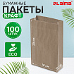 Крафт-пакет бумажный 18х12х29 см, КОМПЛЕКТ 100 шт., плотность 90 г/м2, LAIMA ECO CRAFT, 609683