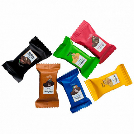 Конфеты мини-вафли в индивидуальной упаковке SORBON "Ассорти Радуга", 300 г