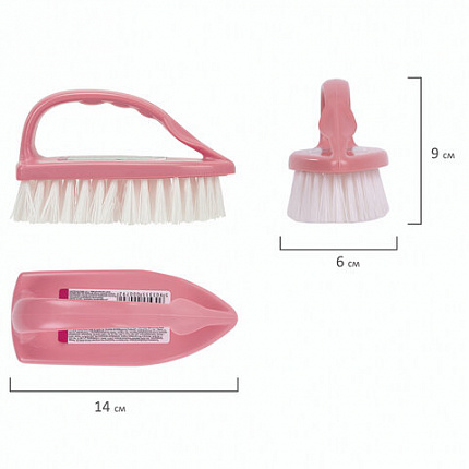 Щетка для одежды/обуви, большая, 9х14х6 см, пластик, цвет ассорти, "Утюжок", YORK, 40010