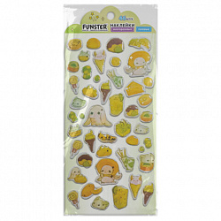 Наклейки гелевые "Аппетитное ассорти", 17,5х9 см, ассорти 6 видов, FUNSTER (ФАНСТЕР), 666083