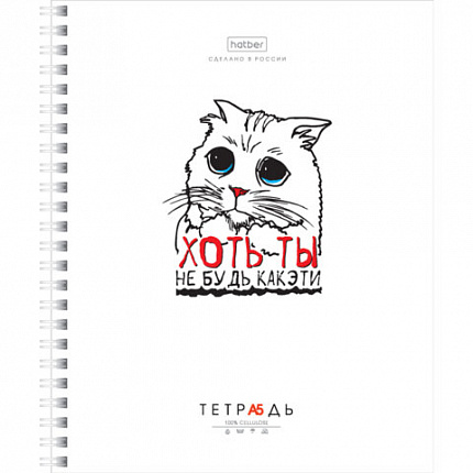 Тетрадь А5, 80 л., HATBER, гребень, клетка, обложка картон, "Проект "Капланопись"_Выпуск №2" (микс), 090633, 80Т5В1гр