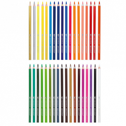 Карандаши цветные акварельные BRAUBERG PREMIUM AQUARELLE, 36 цветов, грифель мягкий 4 мм, 181674