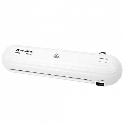 Ламинатор BRAUBERG ULTRA PM235W, БЕЛЫЙ, формат A4, толщина пленки 60-150 мкм, скорость 30 см/мин, 532184