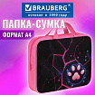 Папка на молнии с ручками BRAUBERG А4, 1 отделение, полиэстер, 80 мм, "Pink lava", 273299