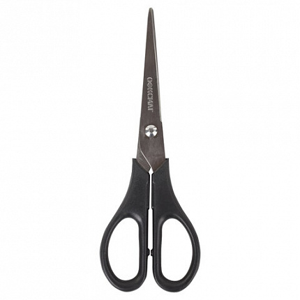 Ножницы ОФИСМАГ "Standard" 170 мм, классической формы, черные, 237099
