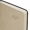 Ежедневник датированный 2027 А5 138x213 мм, BRAUBERG "Stylish", под кожу, гибкий, бежевый, 117969