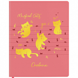 Дневник для музыкальной школы 170х215 мм, 48 л., обложка кожзам твердая, фольга, BRAUBERG, справочный материал, НОТКИ, 107368