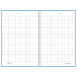 Блокнот А5 134х206 мм, 80 л., твёрдый, клетка, BRAUBERG "Minimal", голубой, 116442