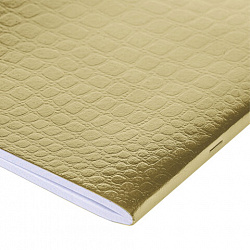 Тетрадь бумвинил А4 96 л., скоба, офсет №1, клетка, ЗОЛОТО, "Metallic", тиснение CROCO, HATBER, 072786, 96Т4бвВ3