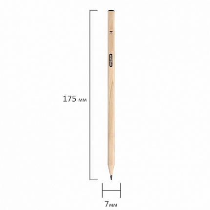 Карандаши чернографитные чертежные школьные разной твердости, НАБОР 3 штуки: Н, НВ, B, ПИФАГОР, 181998