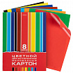Картон цветной А4, 2-сторонний, МЕЛОВАННЫЙ, 8 листов, 8 цветов, в папке, HATBER, 195х280 мм, "Creative Set", 094749, 8Кц4_05934