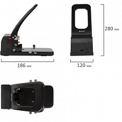 Дырокол металлический МОЩНЫЙ BRAUBERG "Heavy duty", до 100 л., черный, 226869