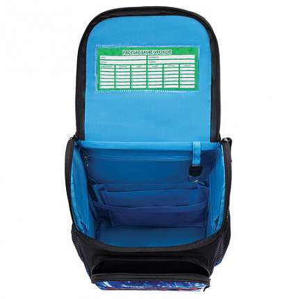 Ранец ПИФАГОР BASIC, 1 отделение, 3 кармана, эргономичная спинка, "Speed rusher", 35х28х18 см, 273141