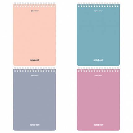 Блокнот А5 146х206мм, 80л, гребень, картон, клетка, BRAUBERG, КС МОРАНДИ, 118553