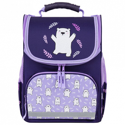 Ранец ПИФАГОР BASIC, 1 отделение, 3 кармана, эргономичная спинка, "Happy bear", 35х28х18 см, 272047