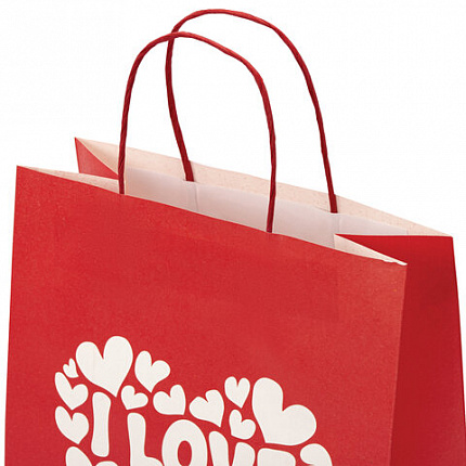 Пакет подарочный (1 штука) 26х13х32 см (L) "Love Story", ассорти, крафт, ЗОЛОТАЯ СКАЗКА, 700821