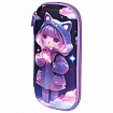 Пенал ЮНЛАНДИЯ, 1 отделение, 1 откидная планка, карман, EVA покрытие soft-touch, 22х10х5 см, "Sky Girl", 273183