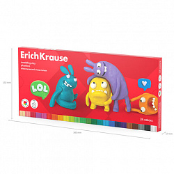 Пластилин классический ERICH KRAUSE "Jolly Friends", 24 цвета, 432 г, со стеком, 61350