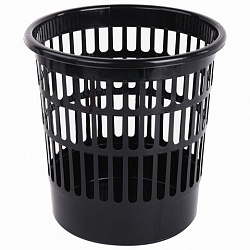 Корзина для бумаг STAFF "Basic" сетчатая, 9,5 л, черная, 237915