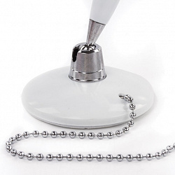 Ручка шариковая настольная BRAUBERG "Стенд-Пен Уайт1", СИНЯЯ, цепочка, корпус белый, линия письма 0,5 мм, 141044