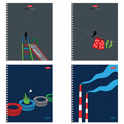 Тетрадь А5 48 л., HATBER гребень, клетка, выборочный лак, "За окном" (микс в спайке), 089025, 48Т5вмВ1гр