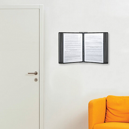 Демосистема настенная на 10 панелей, с 10 черными панелями А4, STAFF "Profit", 238146