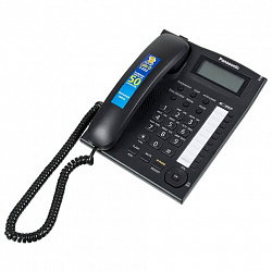 Телефон PANASONIC KX-TS2388RUB, АОН, спикерфон, память 50 номеров в справочнике, тональный/импульсный режим, чёрный