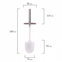 Ершик для унитаза с подставкой, металл, серый, матовый, LAIMA, 604961