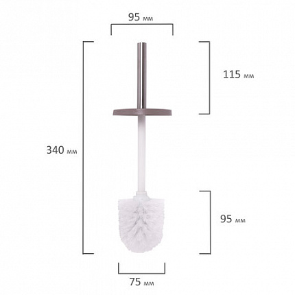 Ершик для унитаза с подставкой, металл, серый, матовый, LAIMA, 604961