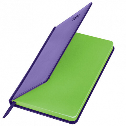 Ежедневник датированный 2026, А5, 138x213 мм, BRAUBERG "Rainbow", под кожу, сиреневый, 117080