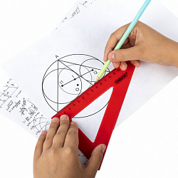 Треугольник пластиковый 30х18 см, ПИФАГОР, ассорти, 210794