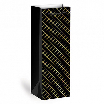 Пакет подарочный под бутылку (1штука) 13х9x36см (B) "Leather Bottle Bag", ассорти, ЗОЛОТАЯ СКАЗКА, 700802