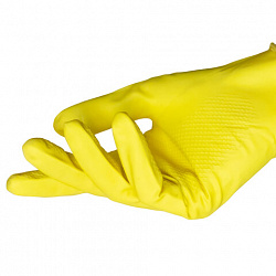 Перчатки МНОГОРАЗОВЫЕ латексные AVIORA, размер 9-10, XL (очень большой), желтые, вес 38 г, 402-569