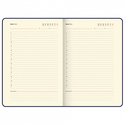 Ежедневник недатированный А5 138x213 мм, BRAUBERG "Velvet", резинка, держатель, 160 л., серо-голубой, 116245