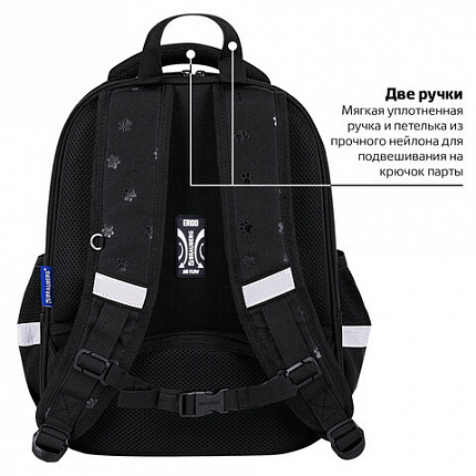 Ранец BRAUBERG FIT, 2 отделения, "Dark cat", 38х27х14 см, 272026