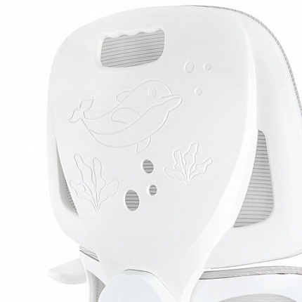 Кресло детское с поясничной поддержкой BRABIX KIDS "MG-225", сетка/ткань TW, серое, 533318