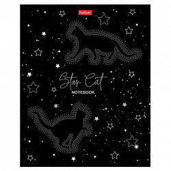 Тетрадь А5 48 л., HATBER скоба, клетка, матовая ламинация, 3D-фольга, "Кошки-мишки" (микс), 087356, 48Т5лофВ1