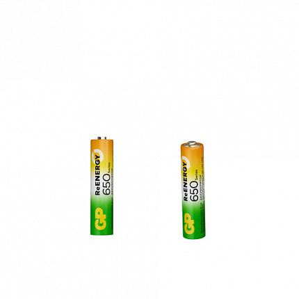 Батарейки аккумуляторные GP ReEnergy Ni-Mh мизинчиковые КОМПЛЕКТ 2 шт., ААА (HR03), 650 mAh, 65AAAHCRGY, 65AAAHCRGY-2CRC