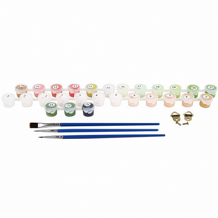 Картина по номерам 40х50 см, ОСТРОВ СОКРОВИЩ "Бело-розовые розы", на подрамнике, акрил, кисти,663286