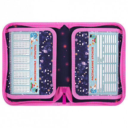 Пенал BRAUBERG, 1 отделение, 2 откидные планки, полиэстер, 21х14 см, "Tiny beauty", 273527