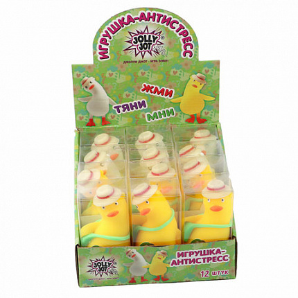 Игрушка-антистресс "СЧАСТЛИВЫЙ ГУСЬ", 13 см, ассорти 2 цвета, JOLLY JOT (ДЖОЛЛИ ДЖОТ), 665804