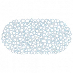 Коврик для ванны противоскользящий 69х35см, "Кольца", овальный, прозрачный, ПВХ, PRIMILA (ПРИМИЛА), 700372