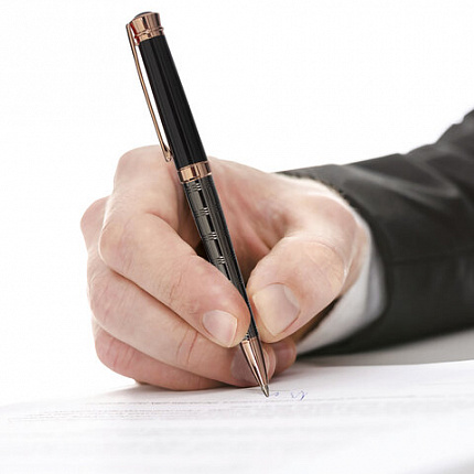 Ручка подарочная шариковая GALANT "COLLAGE", корпус черный/металлический, детали розовое золото, узел 0,7 мм, синяя, 143507