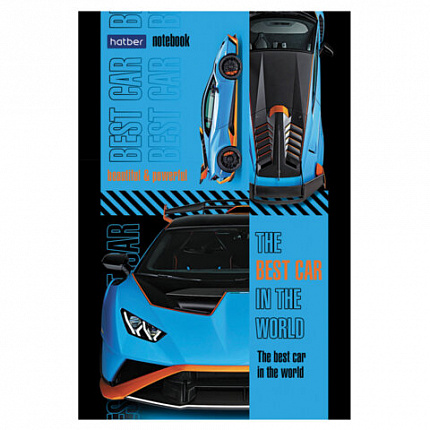 Блокнот МАЛЫЙ ФОРМАТ А6, 40 л., склейка, мелованная бумага, клетка, глянцевая ламинация, HATBER, "Скорость и мощь", 077053, 40Б6лA1к